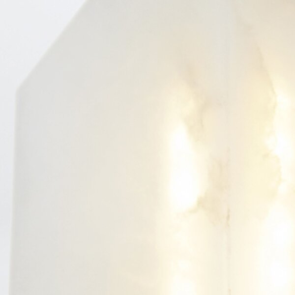 LED Wandlampe innen Alabaster Metall in Messing Antik Weiß