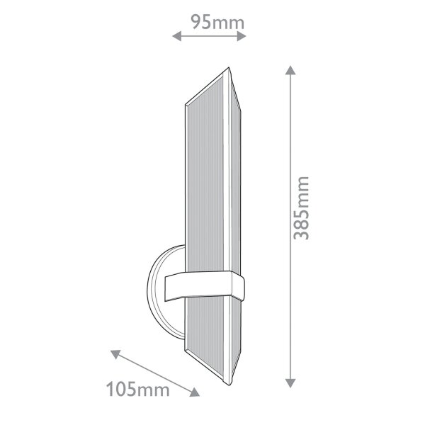 Wandleuchte Metall Glas H: 38,4 cm in Messing Antik E27
