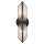 Wandleuchte Art Déco H: 38,4 cm 2x E27 Metall Glas