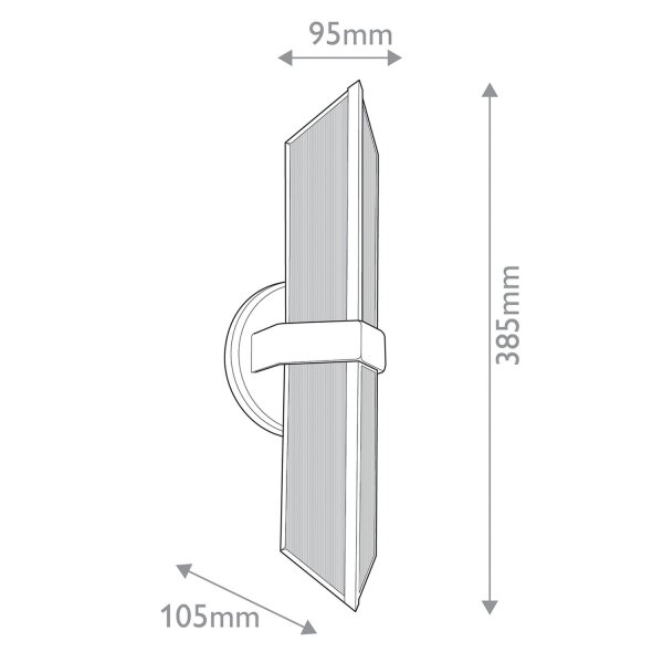 Wandlampe Glas Metall 38,4 cm hoch in Messing Antik 2x E27