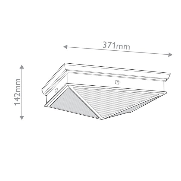 Deckenleuchte innen Metall Glas 37,1 cm breit 2x E27