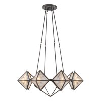 Hängelampe Art Déco B: 76,2 cm Metall Glas in...
