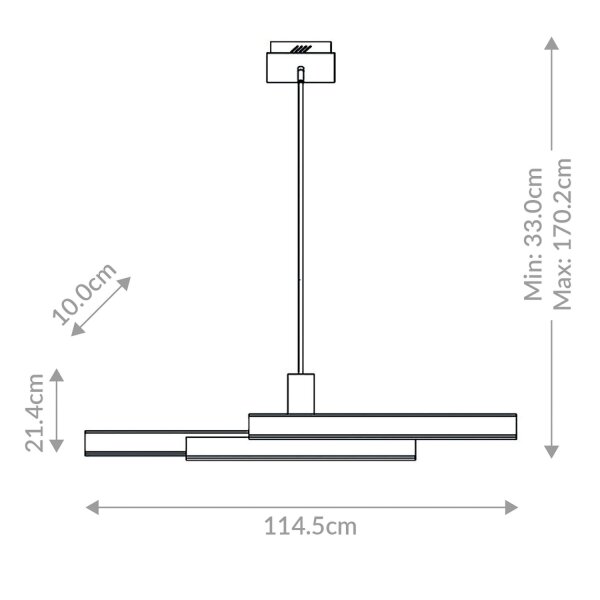 LED Pendelleuchte Metall in Gold B: 114,5 cm Modern Design