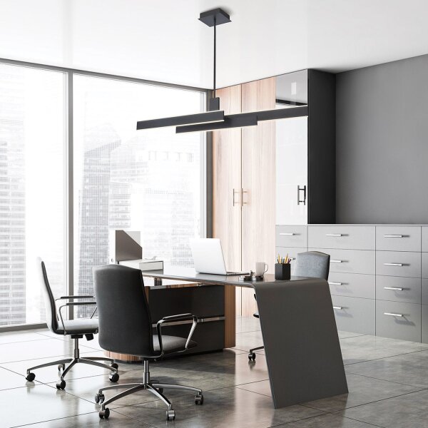LED Hängelampe Schwarz B: 114,5 cm Metall Modern 3000K