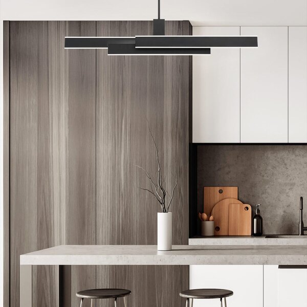 LED Hängelampe Schwarz B: 114,5 cm Metall Modern 3000K