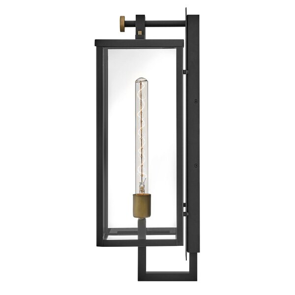 Außenleuchte Wand H: 60 cm IP44 E27 Aluminium Glas