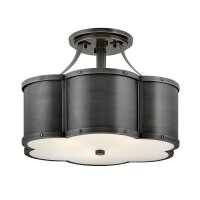 Deckenlampe Metall Glas 45,7 cm breit 3x E27 Vintage ARVID