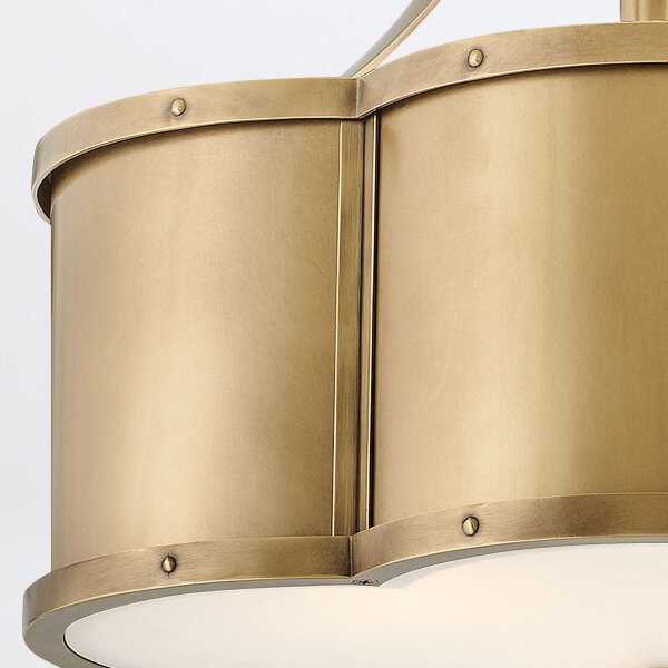 Deckenlampe Metall Glas 45,7 cm breit in Messing Antik