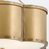 Deckenlampe Metall Glas 45,7 cm breit in Messing Antik