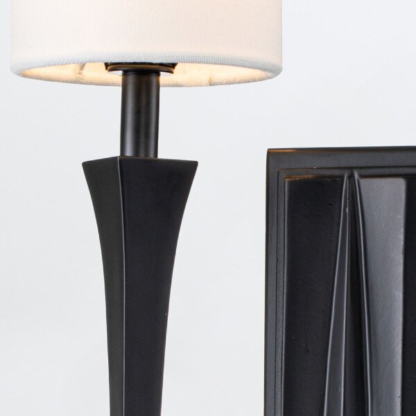 Wandlampe Schwarz Weiß 45,7 cm hoch Metall Stoff 2x E14