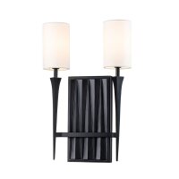 Wandlampe Schwarz Weiß 45,7 cm hoch Metall Stoff 2x...