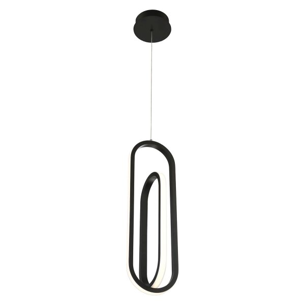 LED Hängelampe Schwarz B: 21 cm H: max. 209,5 cm Metall