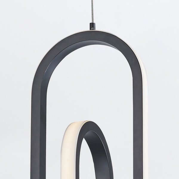LED Hängelampe Schwarz B: 21 cm H: max. 209,5 cm Metall