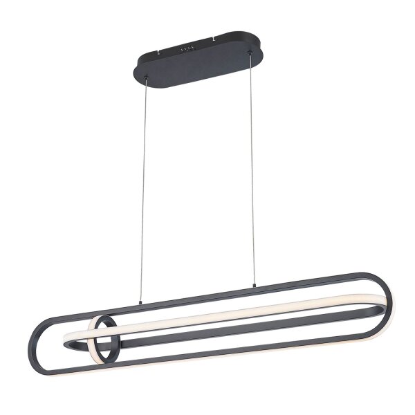 LED Hängelampe Modern B: 107,1 cm Schwarz 3000 K Metall