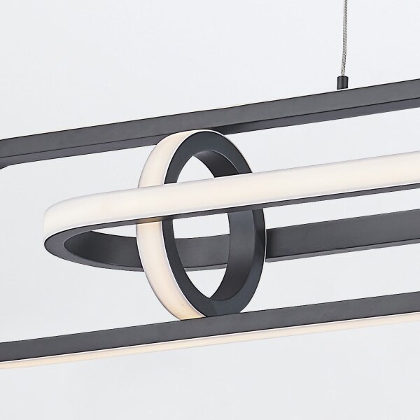 LED Hängelampe Modern B: 107,1 cm Schwarz 3000 K Metall