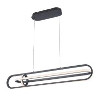 LED Hängelampe Modern B: 107,1 cm Schwarz 3000 K Metall