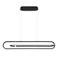 LED Hängelampe Modern B: 107,1 cm Schwarz 3000 K Metall