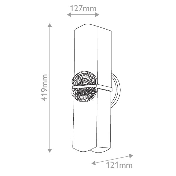 Up Down Wandleuchte Bad IP44 in Gold Antik Weiß H: 41,9 cm