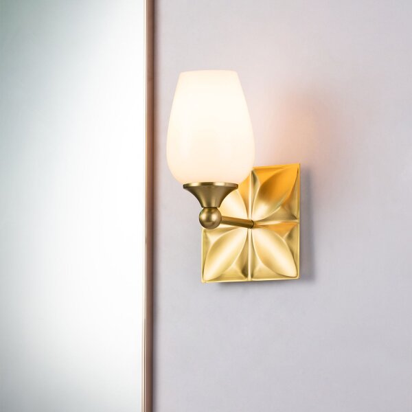 Wandlampe Metall Glas 26,7 cm hoch IP44 E27 Badezimmer