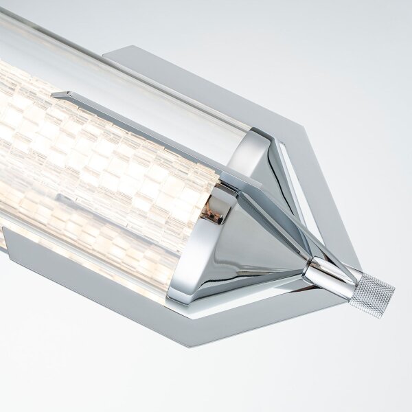 LED Badlampe Chrom 70 cm lang Metal Glas 3000 K IP44