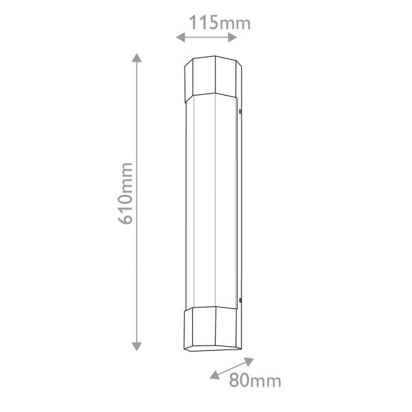 LED Wandleuchte IP44 3000 K 1850 lm Glas Metall Bad