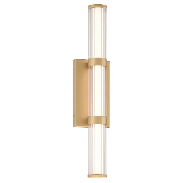 LED Wandleuchte Metall Glas IP44 H: 54 cm Badezimmer