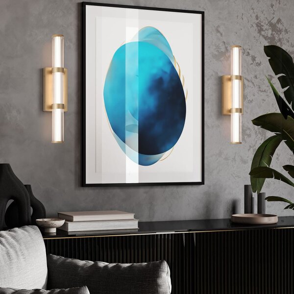 LED Wandleuchte Metall Glas IP44 H: 54 cm Badezimmer