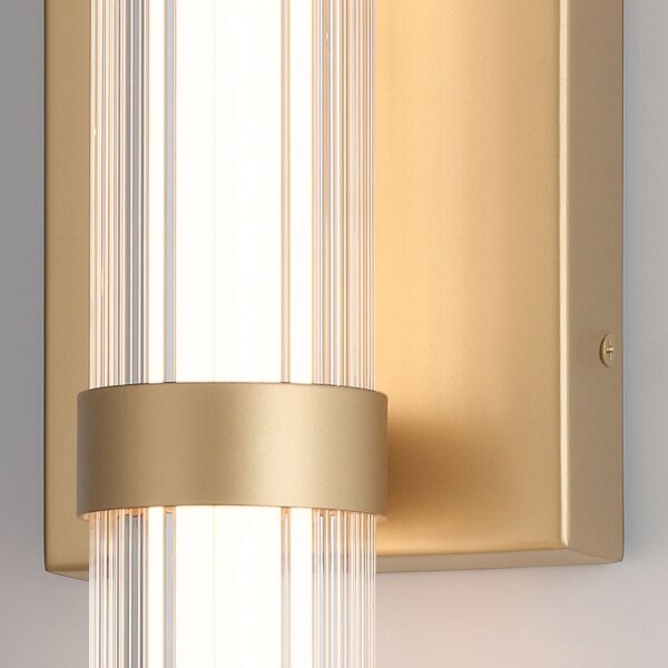 LED Wandleuchte Metall Glas IP44 H: 54 cm Badezimmer