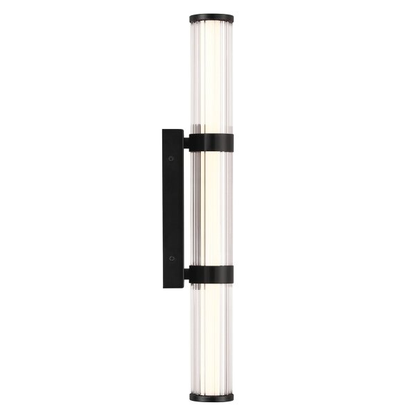 LED Badlampe Schwarz 54 cm IP44 3000 K Metall Glas CORVIN