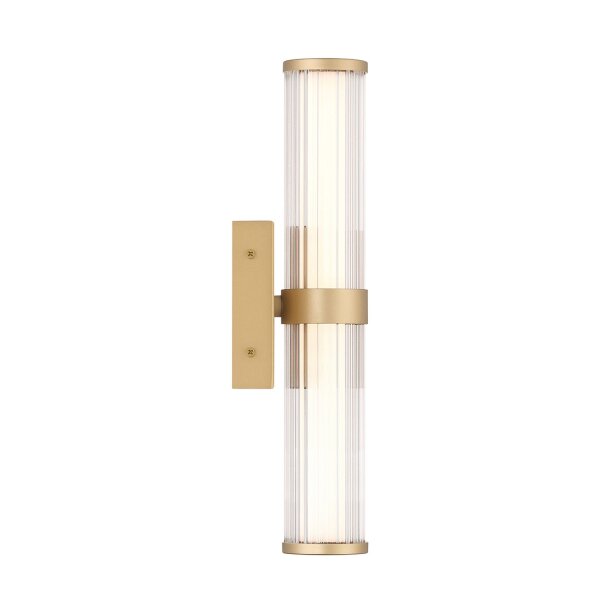 LED Wandleuchte Bad Metall Glas 35,5 cm hoch IP44 in Gold