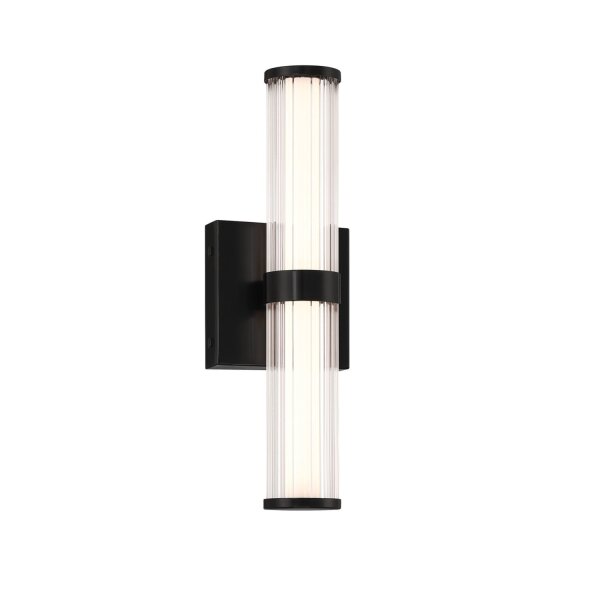 LED Wandleuchte Spiegel IP44 3000 K Glas Metall Schwarz