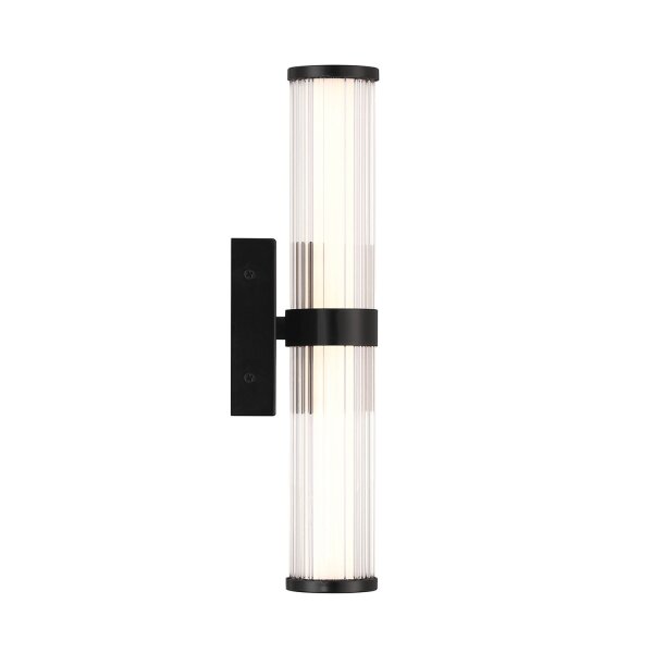 LED Wandleuchte Spiegel IP44 3000 K Glas Metall Schwarz