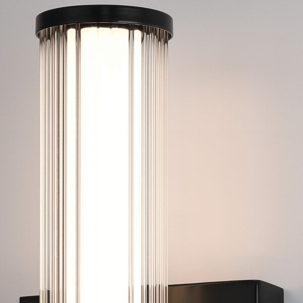 LED Wandleuchte Spiegel IP44 3000 K Glas Metall Schwarz
