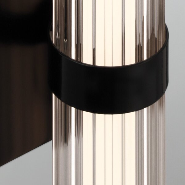 LED Wandleuchte Spiegel IP44 3000 K Glas Metall Schwarz