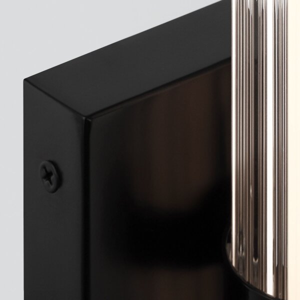 LED Wandleuchte Spiegel IP44 3000 K Glas Metall Schwarz