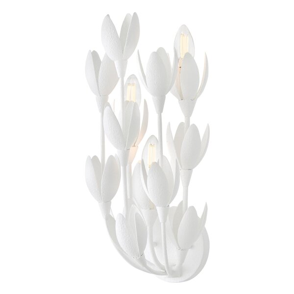 Wandlampe Weiß 43,8 cm hoch E14 3-flammig Metall