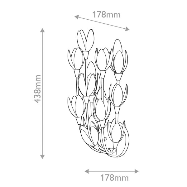 Wandlampe Weiß 43,8 cm hoch E14 3-flammig Metall