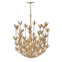Hängelampe 66,7 cm breit H: max. 4 m XXL Metall in Gold