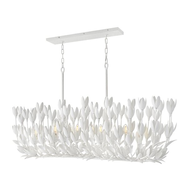 Hängelampe Weiß B: 152,4 cm groß verputzter Stahl Floral