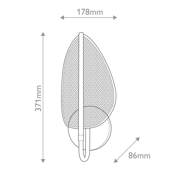 LED Wandleuchte in Messing 37,1 cm hoch warmweiß Modern