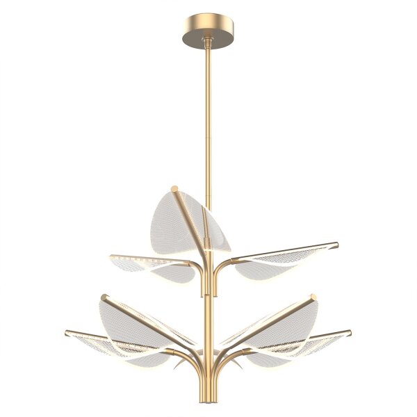 LED Hängeleuchte Modern B: 78,7 cm in Messing höhenverstellbar