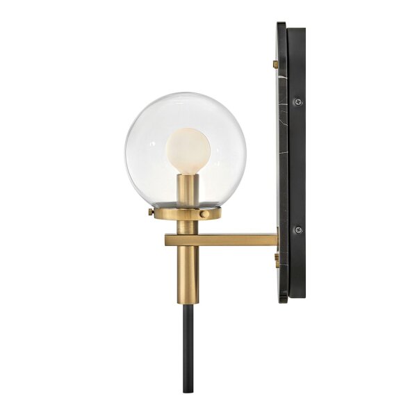 Wandleuchte Badezimmer Marmor Stahl Glas IP44 Kugelschirm