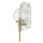 Badlampe Marmor Stahl Glas H: 41,4 cm in Messing Antik Weiß