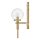 Badlampe Marmor Stahl Glas H: 41,4 cm in Messing Antik Weiß