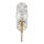 Badlampe Marmor Stahl Glas H: 41,4 cm in Messing Antik Weiß