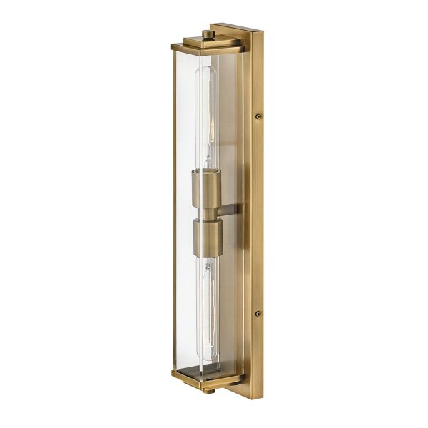 Wandleuchte in Messing Antik 56 cm hoch IP44 2x E27 Bad