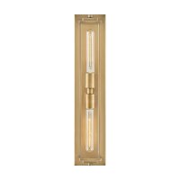 Wandleuchte in Messing Antik 56 cm hoch IP44 2x E27 Bad