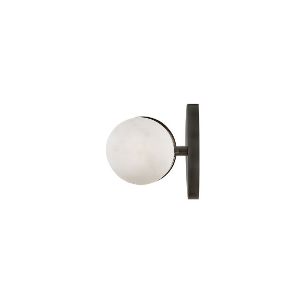 LED Wandleuchte Bad IP44 H: 61 cm Alu Glas Alabasteroptik