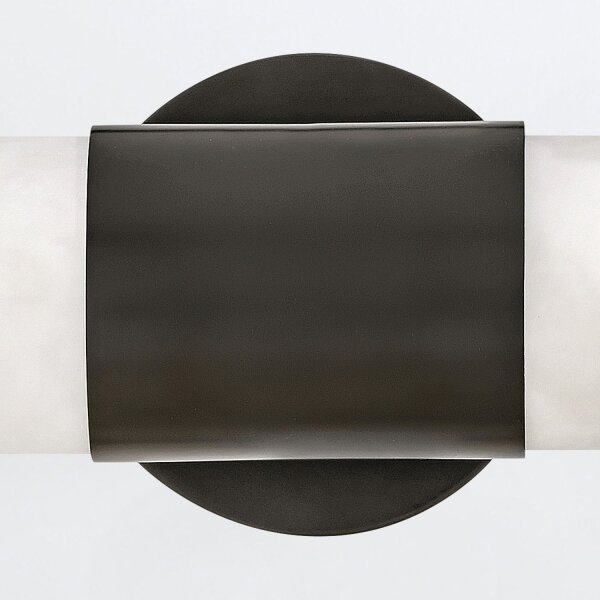 LED Wandleuchte Bad IP44 H: 61 cm Alu Glas Alabasteroptik