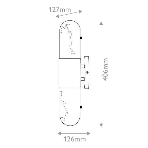 LED Wandleuchte Badezimmer 40,6 cm hoch IP44 3000 K